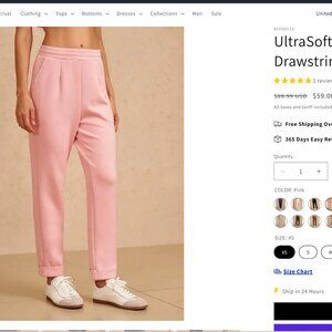 UltraSoft Stretch Hidden Drawstring Cuff Women's Pink Pants